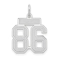 14kw Small Satin Number 86 Charm