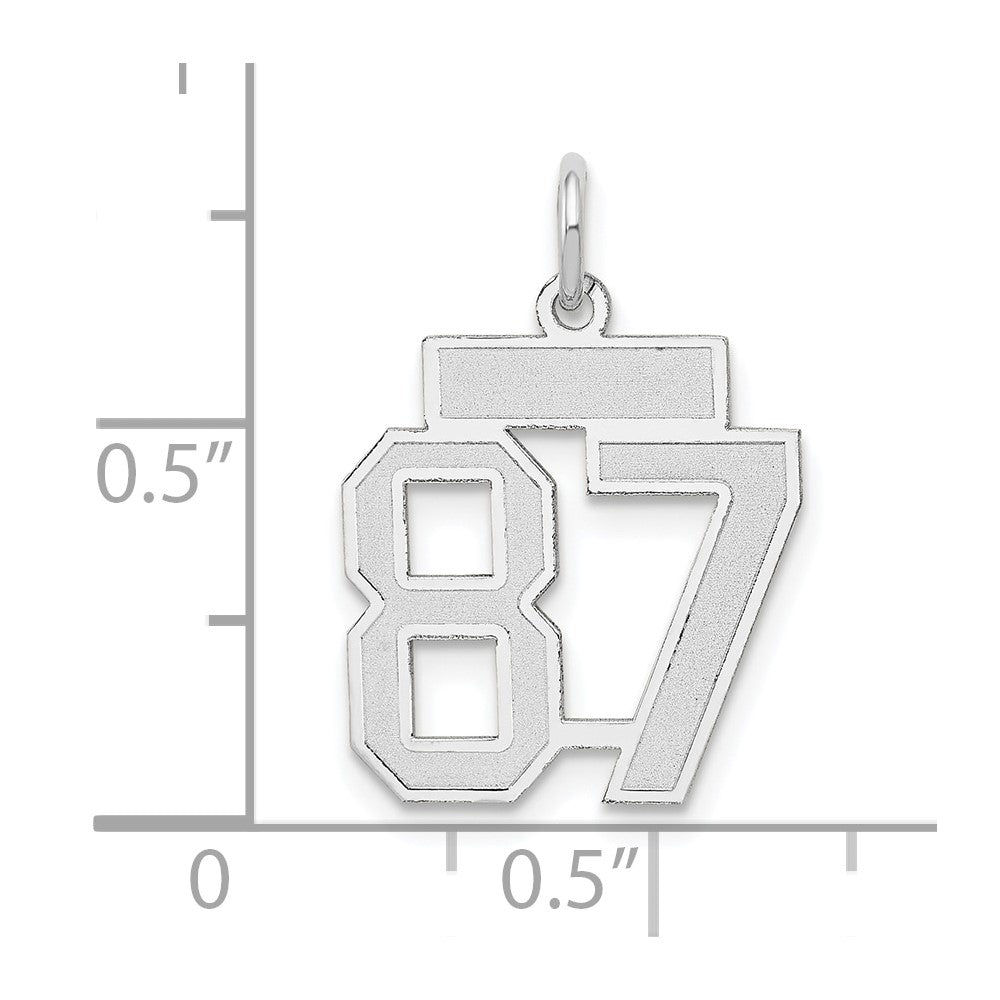 14kw Small Satin Number 87 Charm