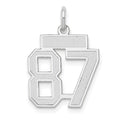 14kw Small Satin Number 87 Charm