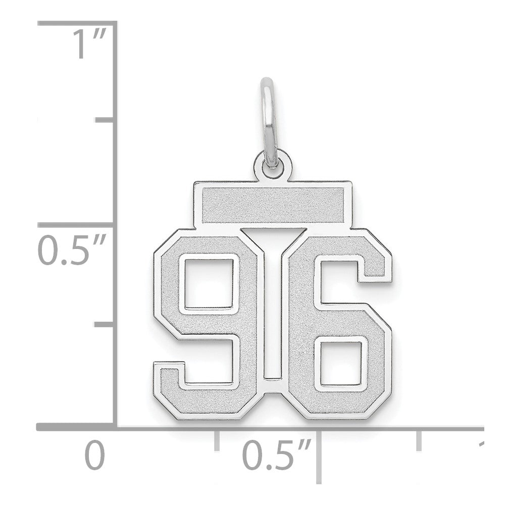 14kw Small Satin Number 96 Charm