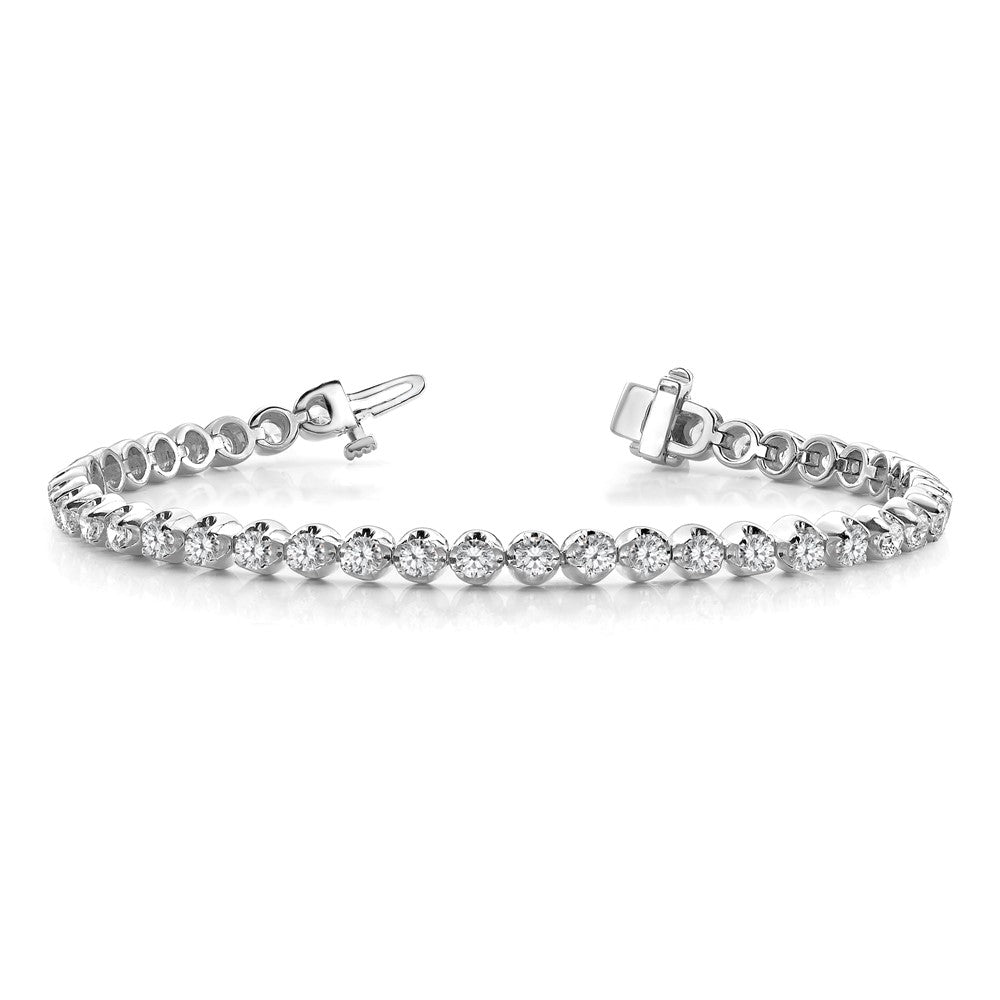 14k White Gold A Diamond Tennis Bracelet