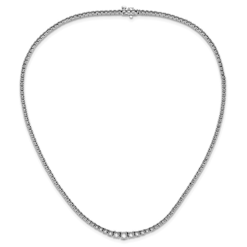 14k White Gold Graduating Diamond Necklace Mounting