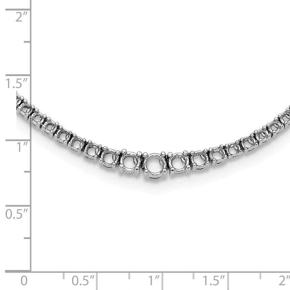 14k White Gold Graduating Diamond Necklace Mounting