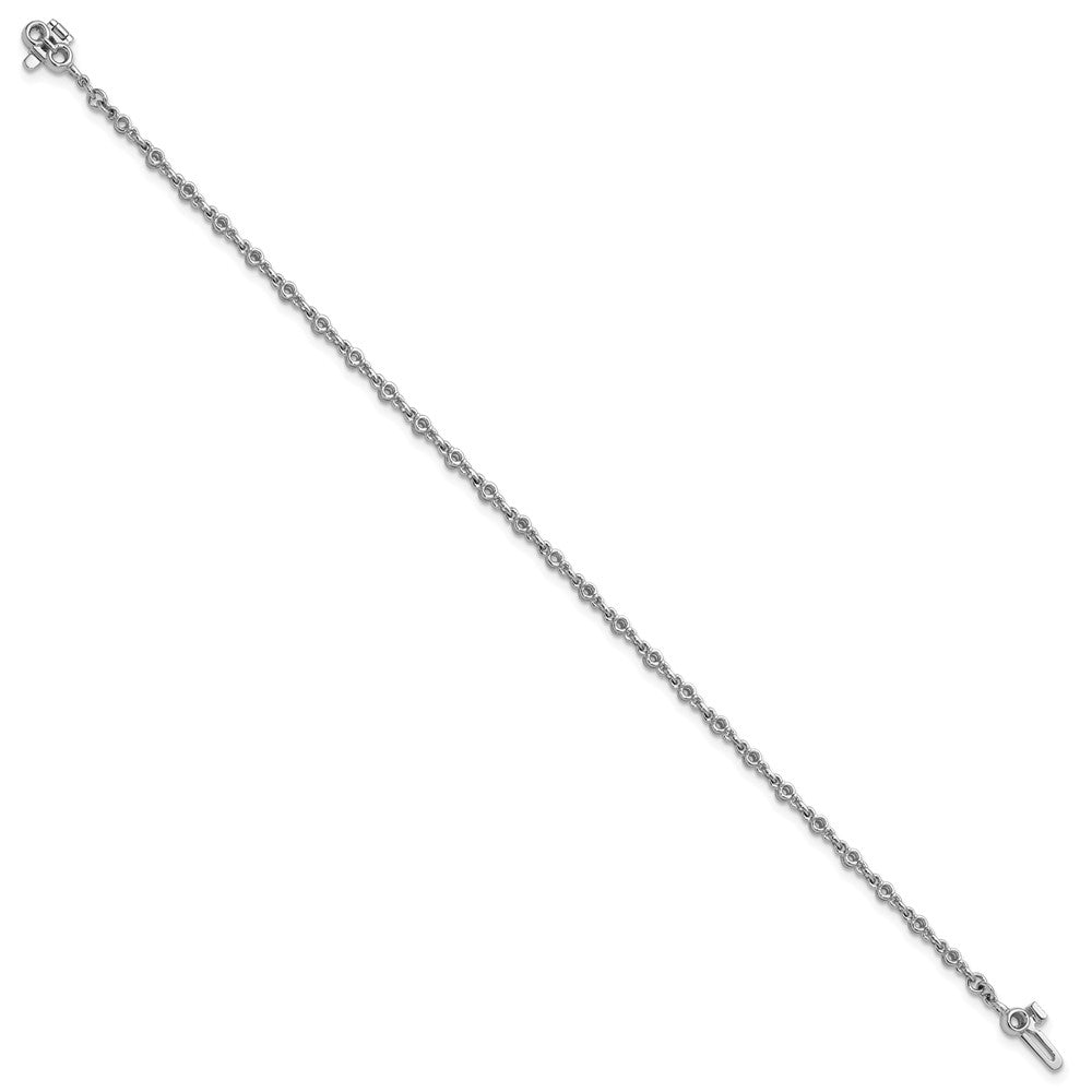 14k White Gold 2mm Round Diamond Bracelet Mounting