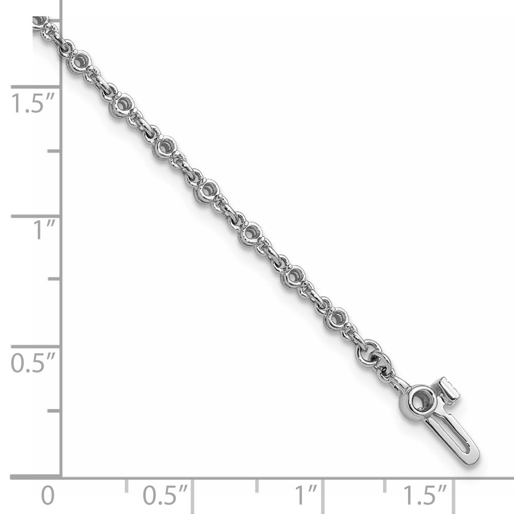 14k White Gold 2mm Round Diamond Bracelet Mounting
