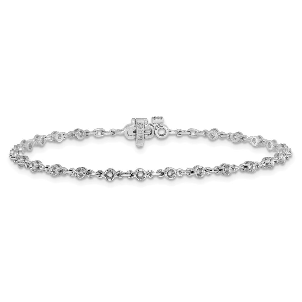 14k White Gold 2.5mm Round Diamond Bracelet Mounting