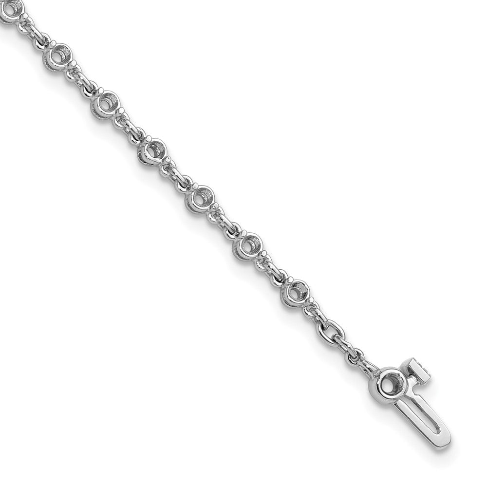 14k White Gold 2.5mm Round Diamond Bracelet Mounting