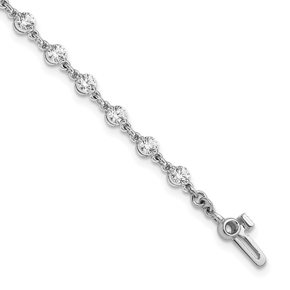 14k White Gold 3mm Round Diamond Bracelet Mounting