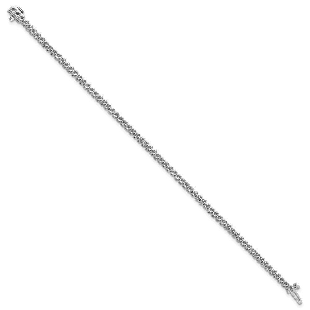 14k White Gold 1.9mm Round 2-prong Diamond Bracelet Mounting