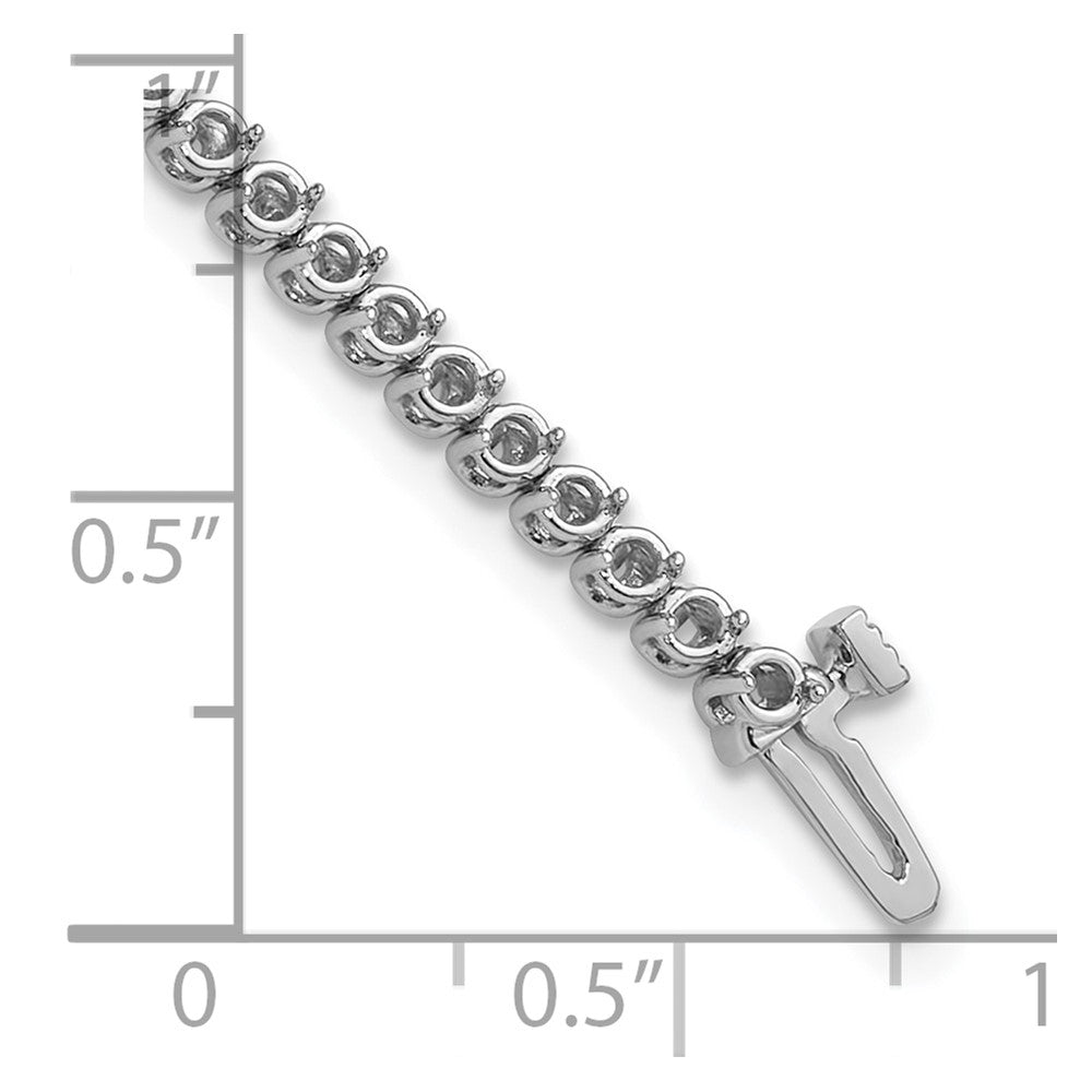14k White Gold 1.9mm Round 2-prong Diamond Bracelet Mounting