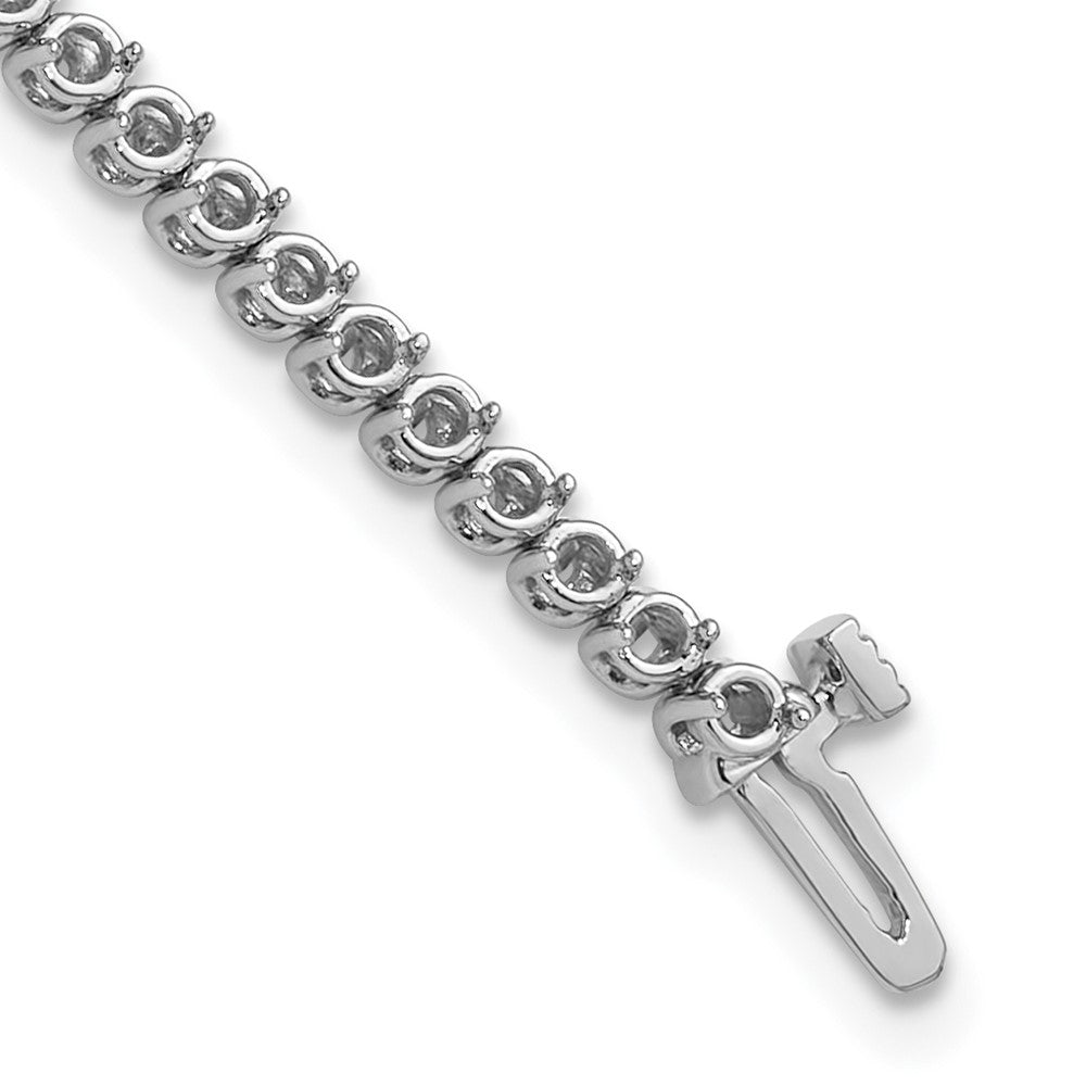 14k White Gold 1.9mm Round 2-prong Diamond Bracelet Mounting