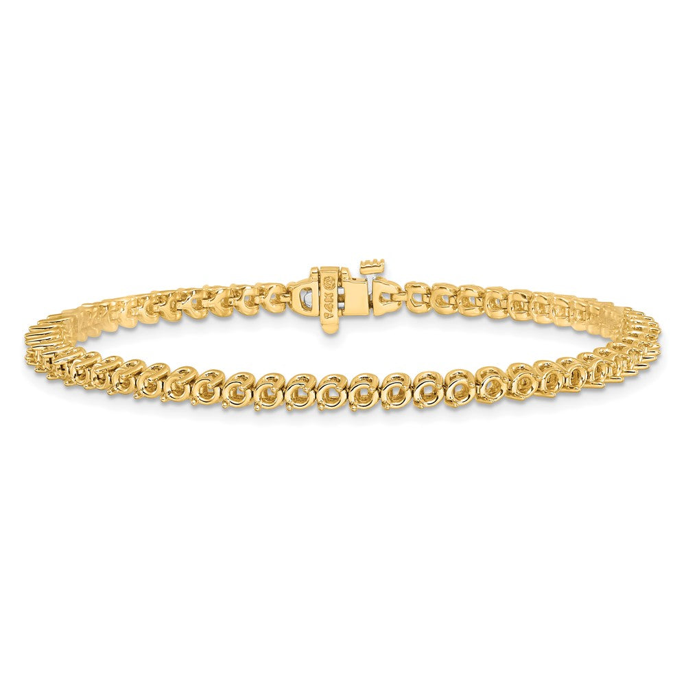 14k 2.4mm Round 2-prong Diamond Bracelet Mounting
