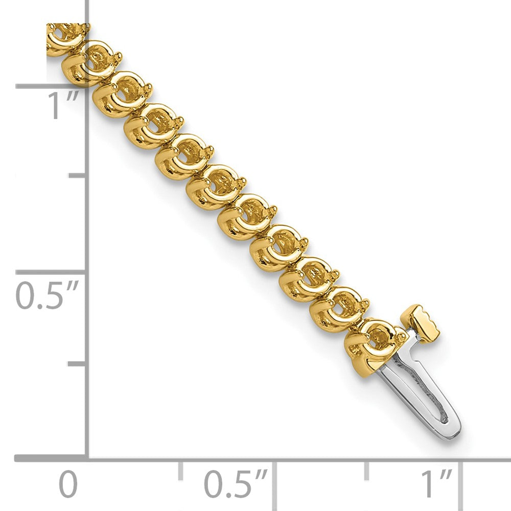 14k 2.4mm Round 2-prong Diamond Bracelet Mounting