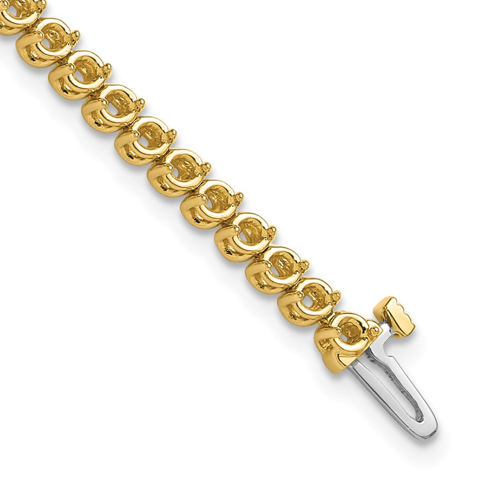 14k 2.4mm Round 2-prong Diamond Bracelet Mounting