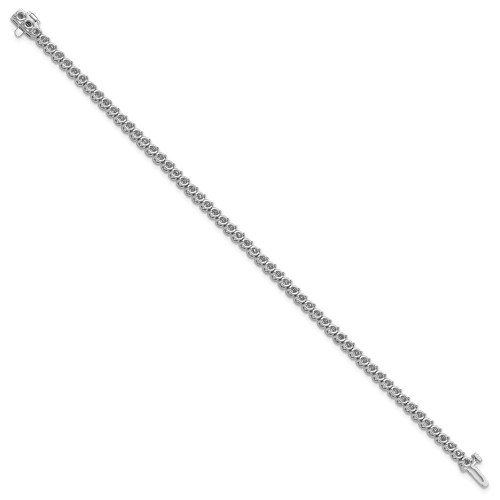 14k White Gold 2.4mm Round 2-prong Diamond Bracelet Mounting