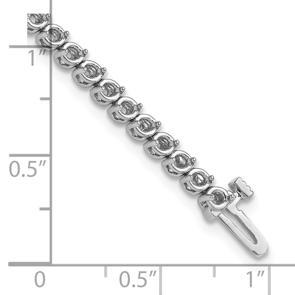 14k White Gold 2.4mm Round 2-prong Diamond Bracelet Mounting
