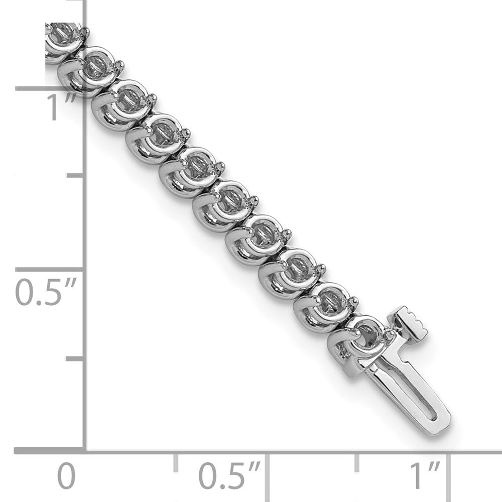 14k White Gold 2.7mm Round 2-prong Diamond Bracelet Mounting