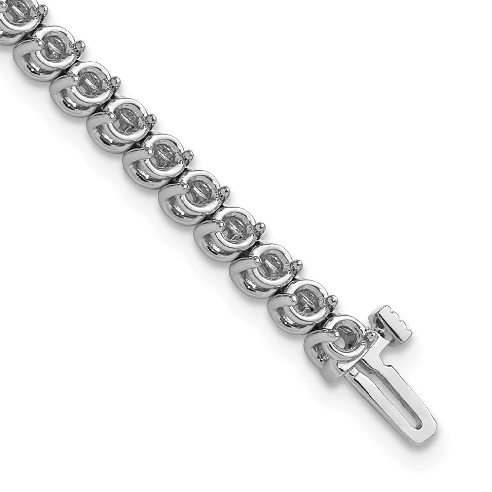 14k White Gold 2.7mm Round 2-prong Diamond Bracelet Mounting