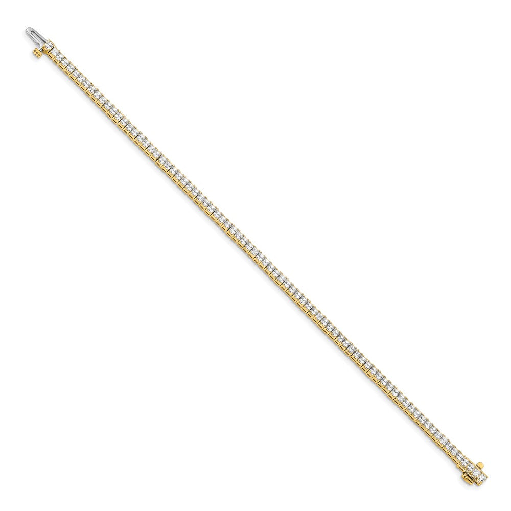 14k 2mm Princess 4ct AA Diamond Tennis Bracelet