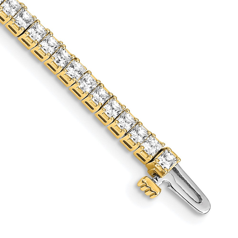14k 2mm Princess 4ct AA Diamond Tennis Bracelet
