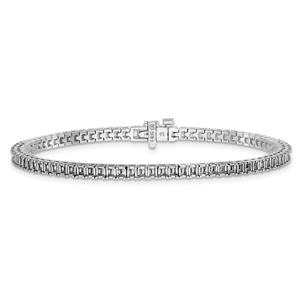 14k White Gold 2mm Princess 4ct Diamond Tennis Bracelet Mounting