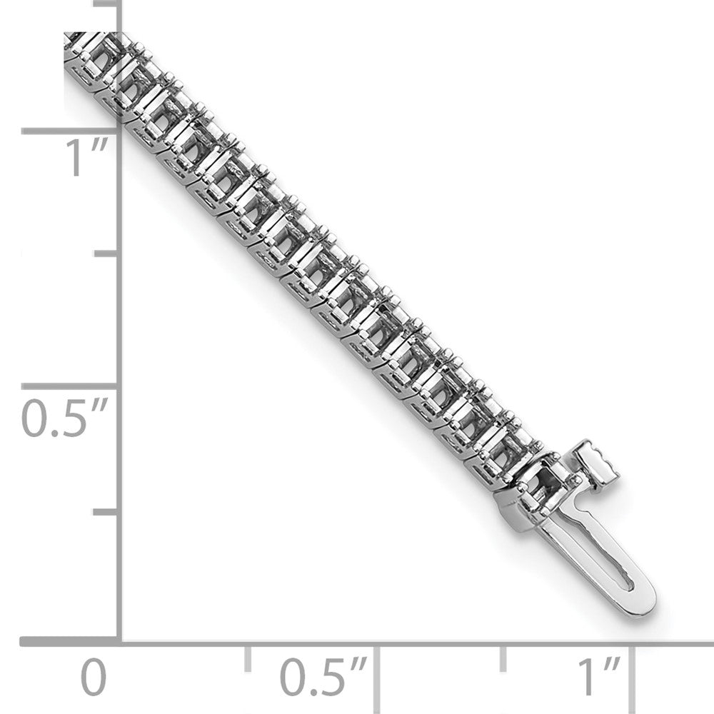 14k White Gold 2mm Princess 4ct Diamond Tennis Bracelet Mounting