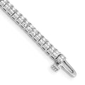 14k White Gold 2mm Princess 4ct AAA Diamond Tennis Bracelet