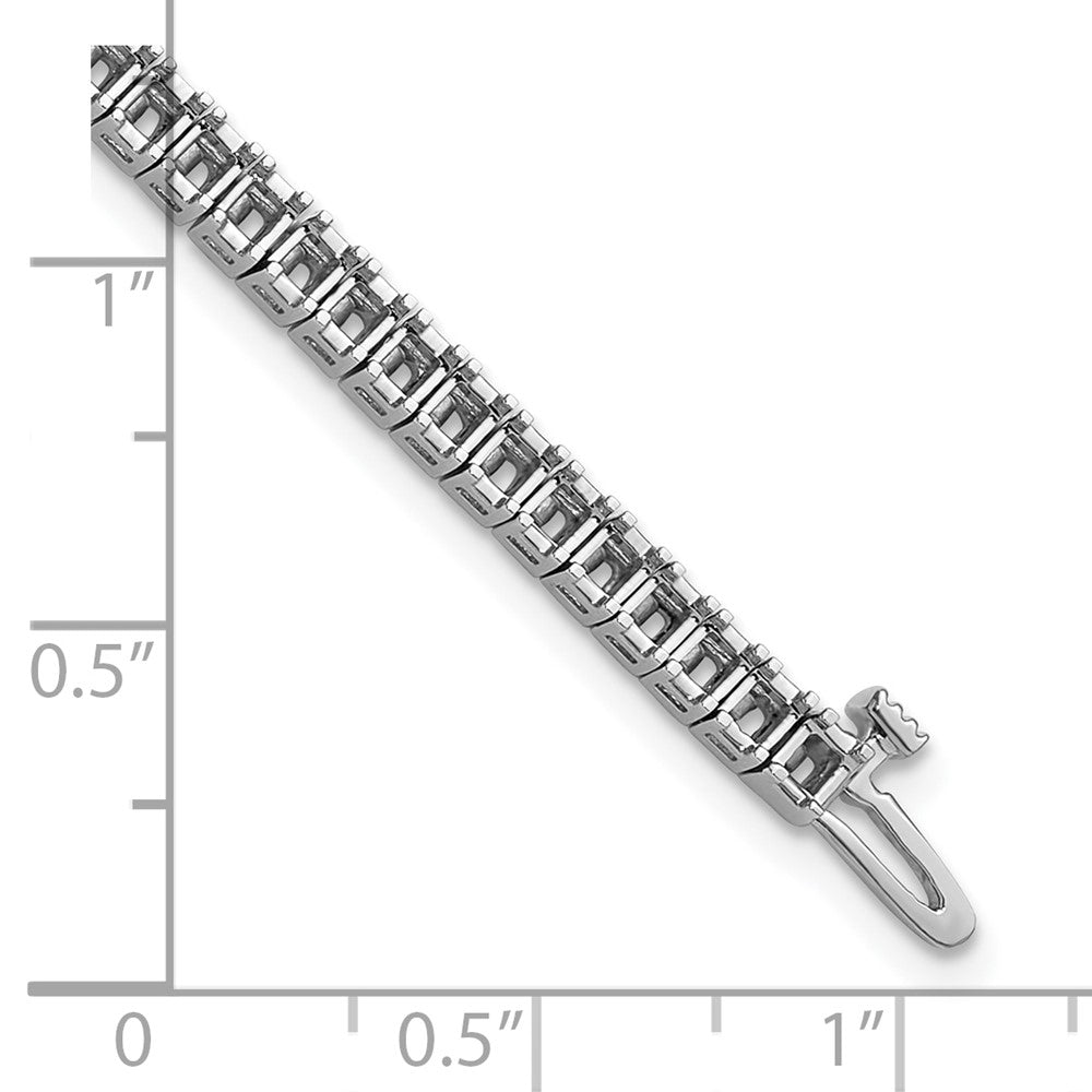 14k White Gold 2.25mm Princess 5ct Diamond Tennis Bracelet Mounting