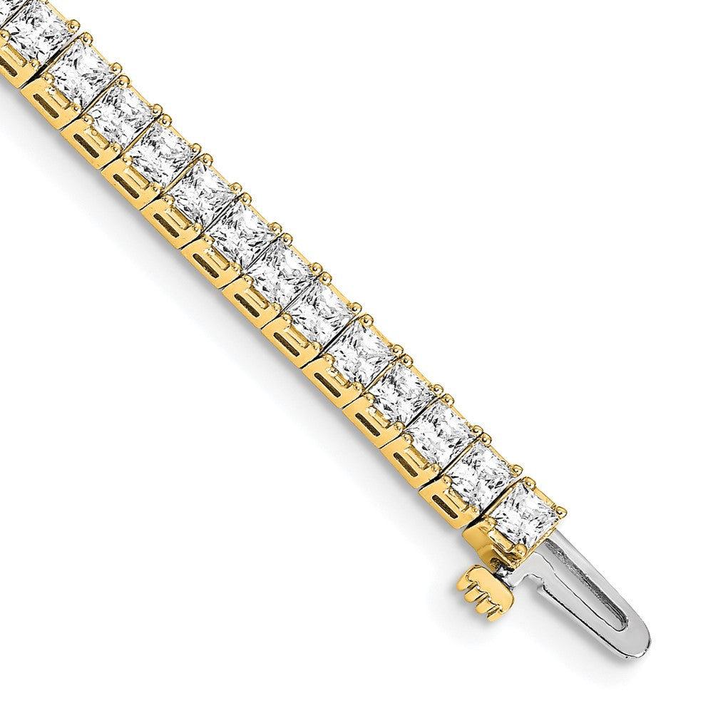 14k 2.5mm Princess 6.6ct AAA Diamond Tennis Bracelet