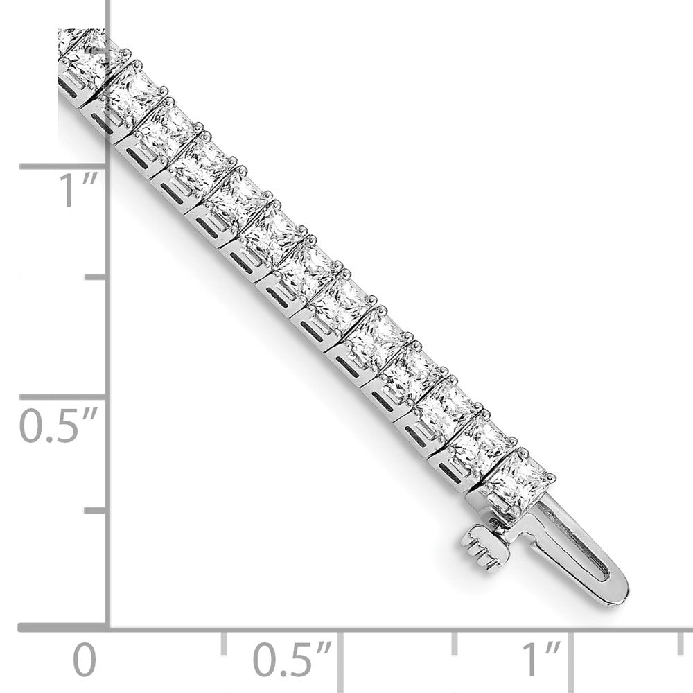 14k White Gold 2.5mm Princess 6.6ct AA Diamond Tennis Bracelet