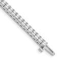 14k White Gold 2.5mm Princess 6.6ct AAA Diamond Tennis Bracelet