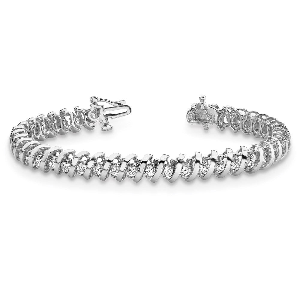14k White Gold AAA Diamond Tennis Bracelet