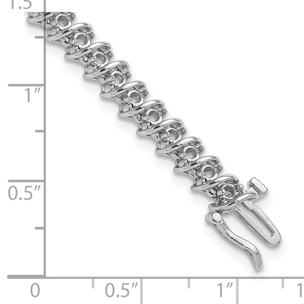 14k White Gold 2.1 Round Diamond Tennis Bracelet Mounting