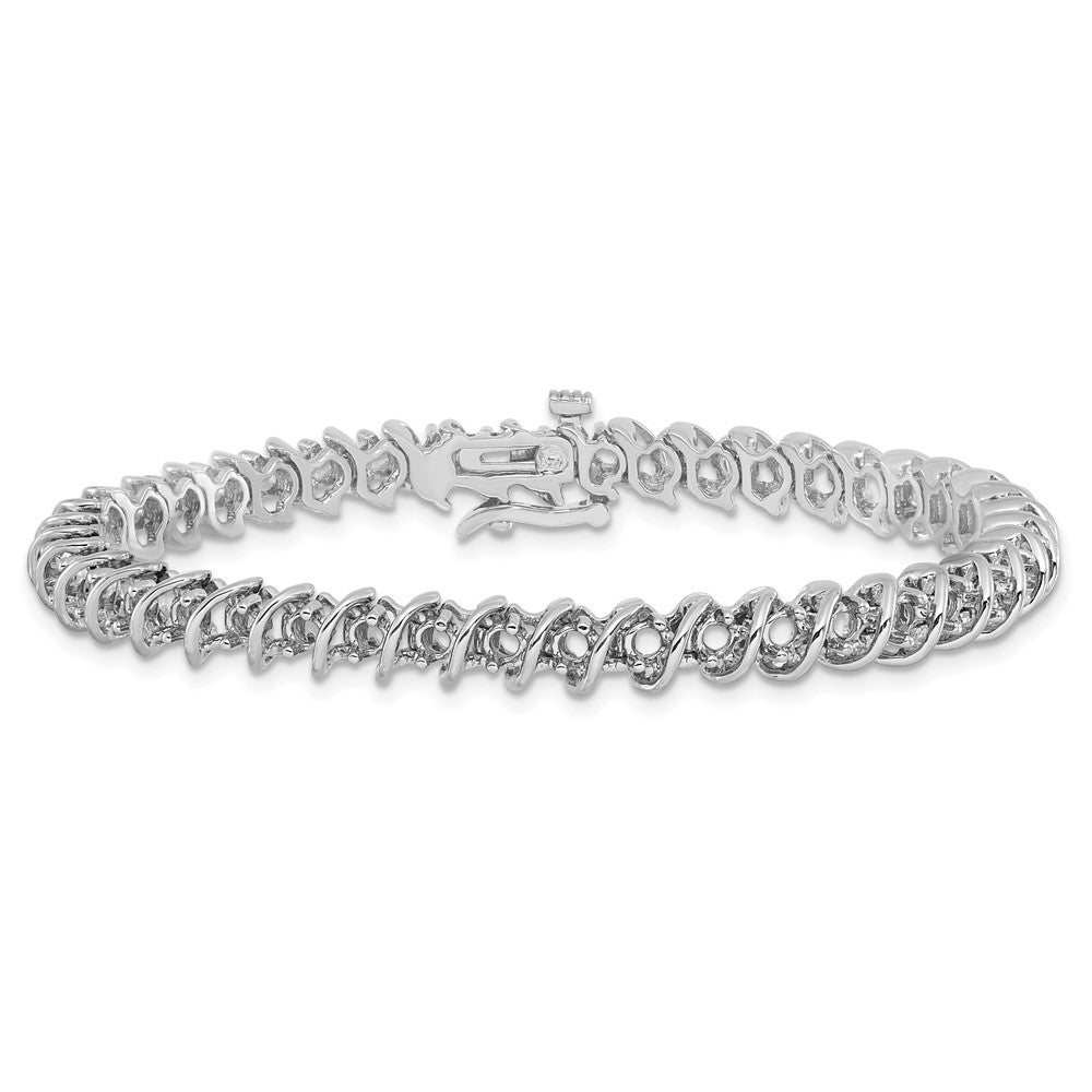 14k White Gold 2.4mm Tennis Bracelet Mounting
