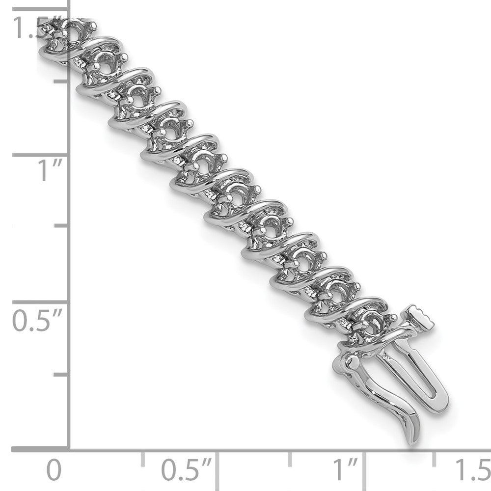 14k White Gold 2.4mm Tennis Bracelet Mounting