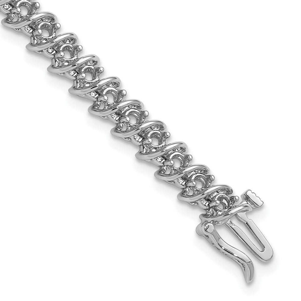 14k White Gold 2.4mm Tennis Bracelet Mounting