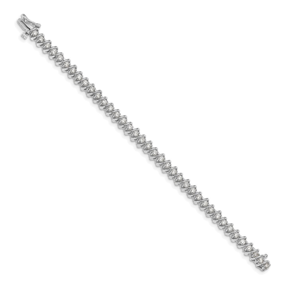 14k White Gold AAA Diamond Tennis Bracelet