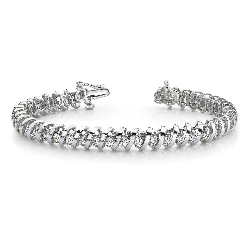 14k White Gold AAA Diamond Tennis Bracelet