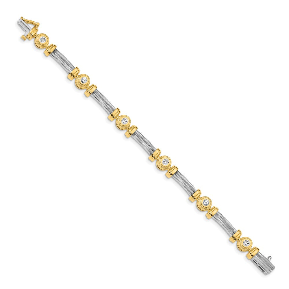 14k Two-tone 3.9mm Diamond Fancy Bracelet Mounting