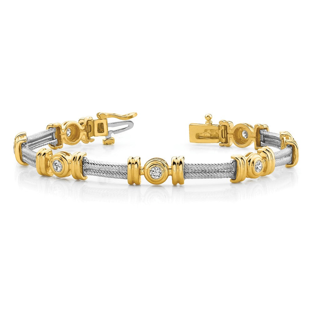 14k Two-tone A Diamond Fancy Bracelet