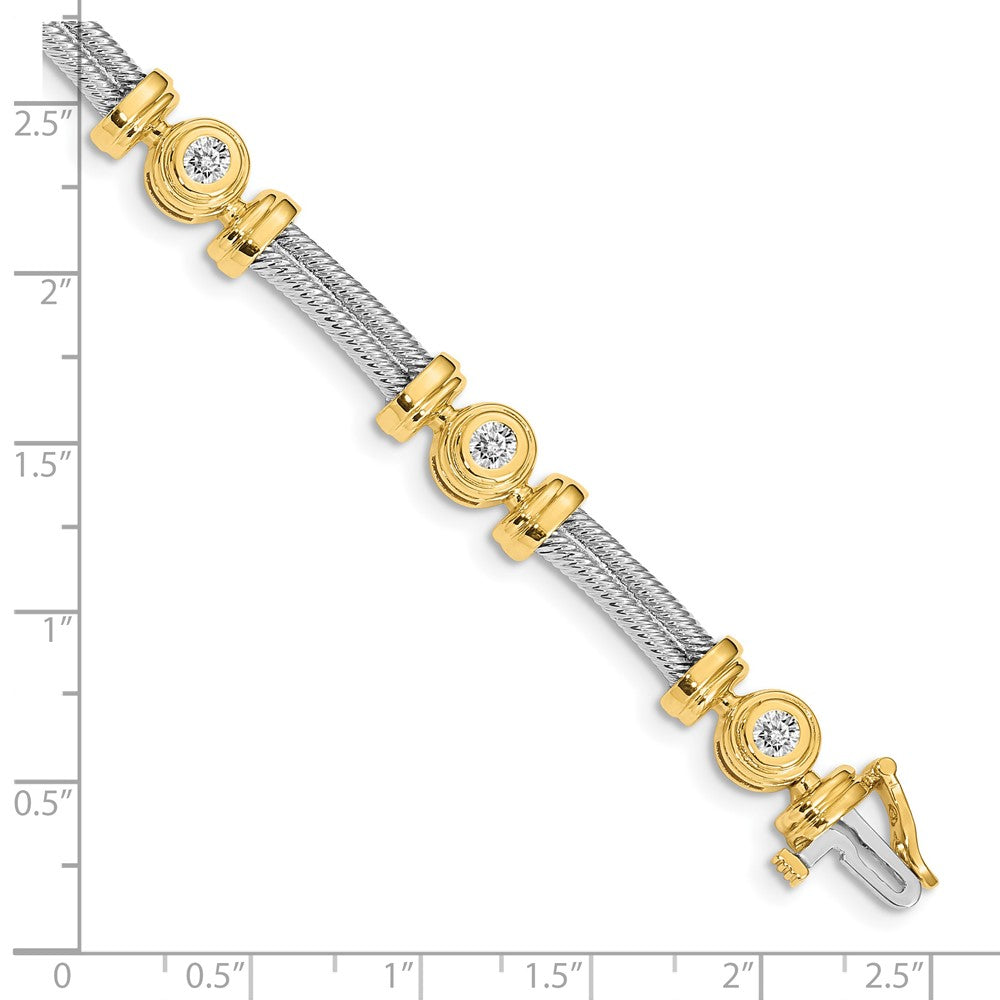 14k Two-tone A Diamond Fancy Bracelet