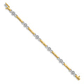 14k Two-tone VS Diamond Fancy Tennis Bracelet