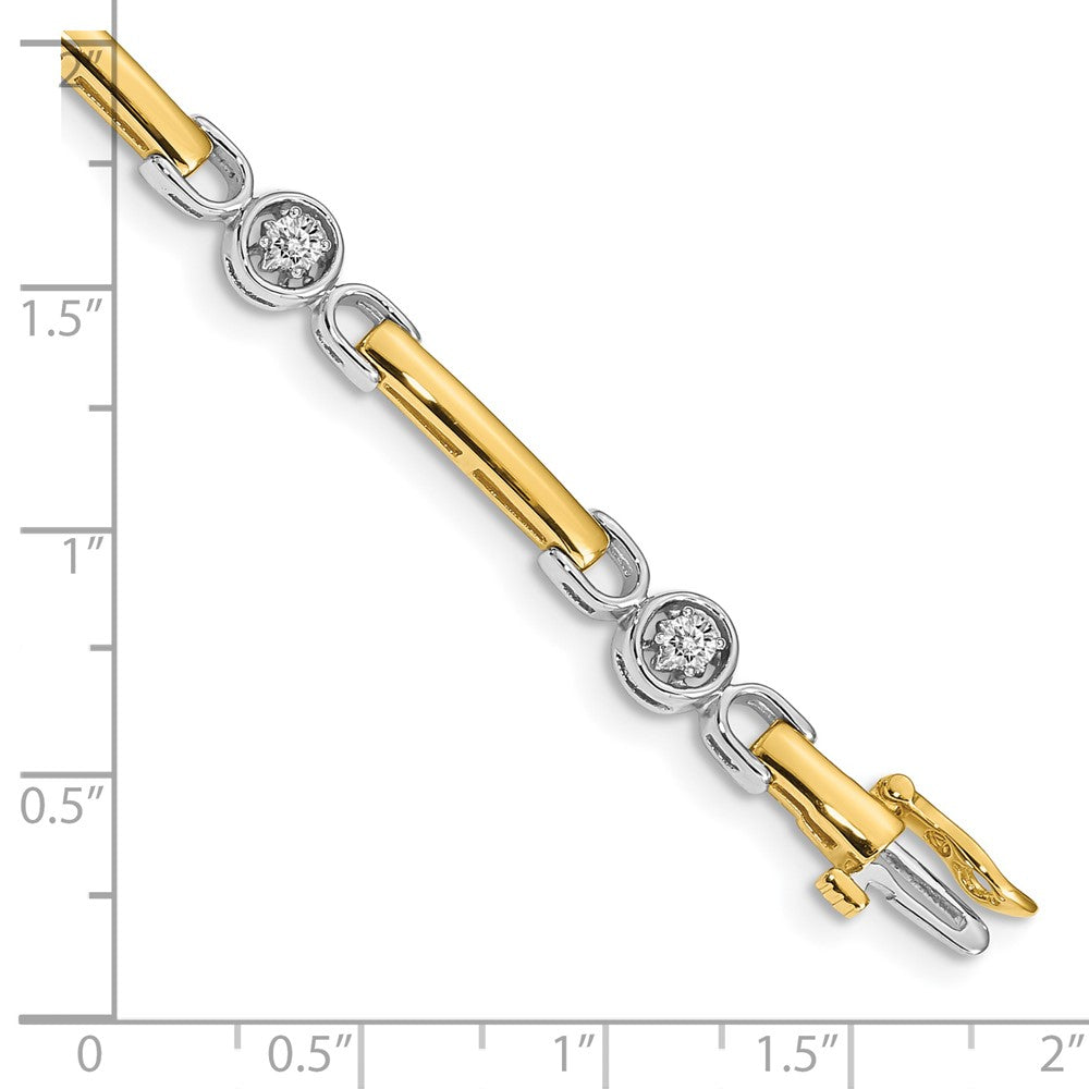 14k Two-tone VS Diamond Fancy Tennis Bracelet