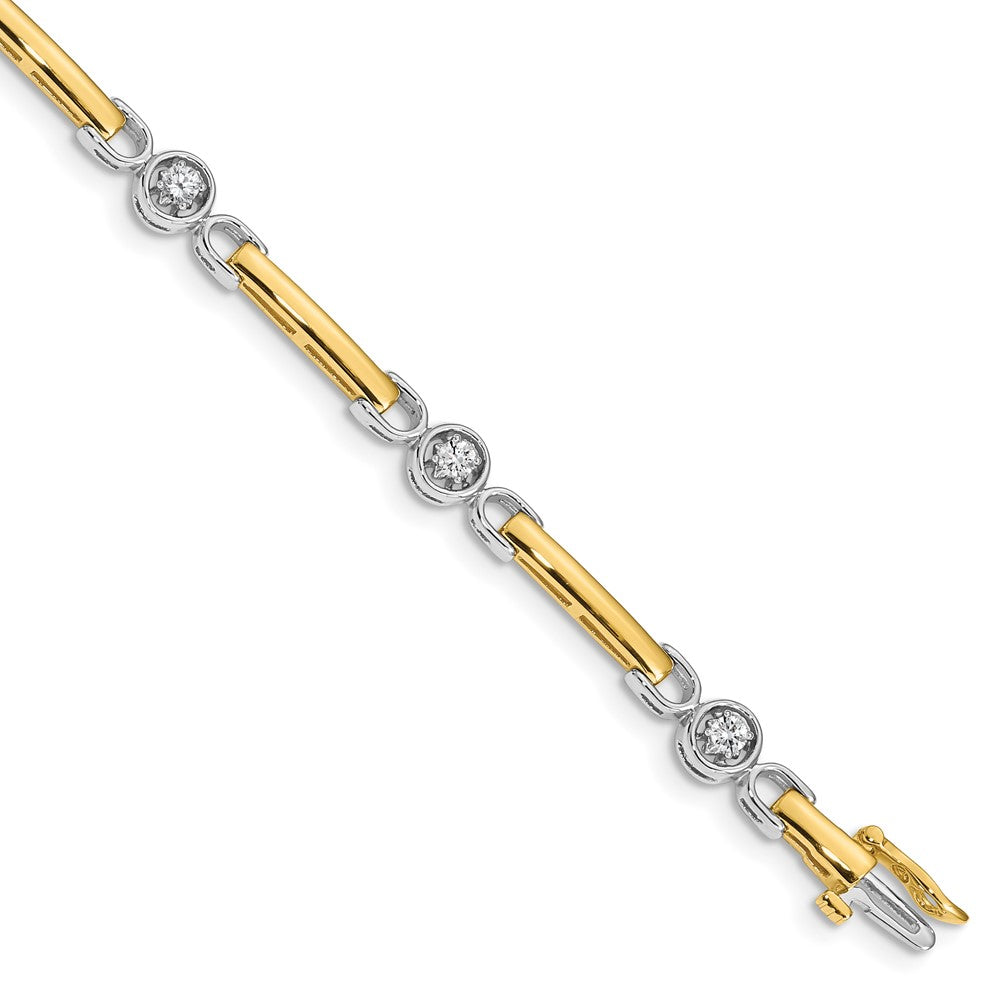 14k Two-tone 2.75mm Diamond Tennis Bracelet Mounting
