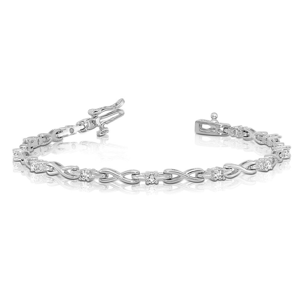 14k White Gold A Diamond Tennis Bracelet