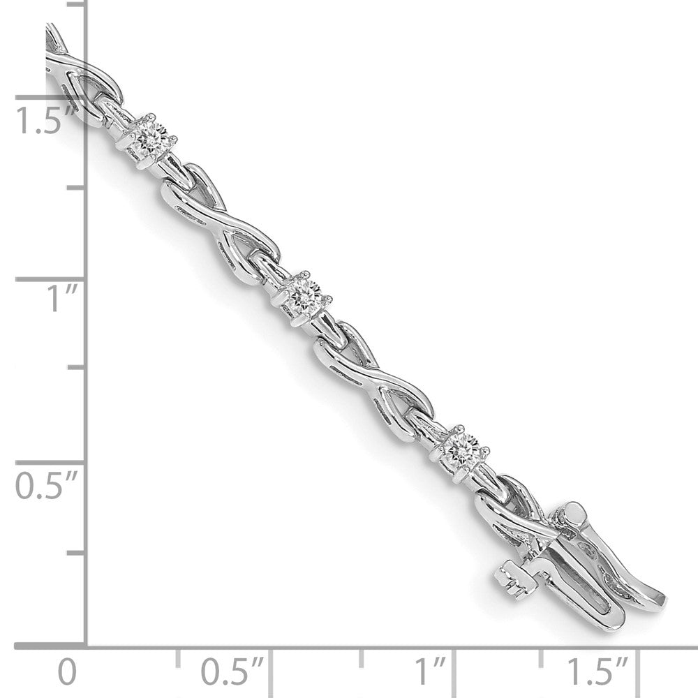 14k White Gold A Diamond Tennis Bracelet