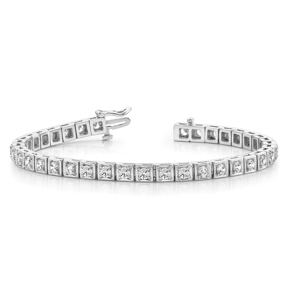 14k White Gold A Diamond Tennis Bracelet