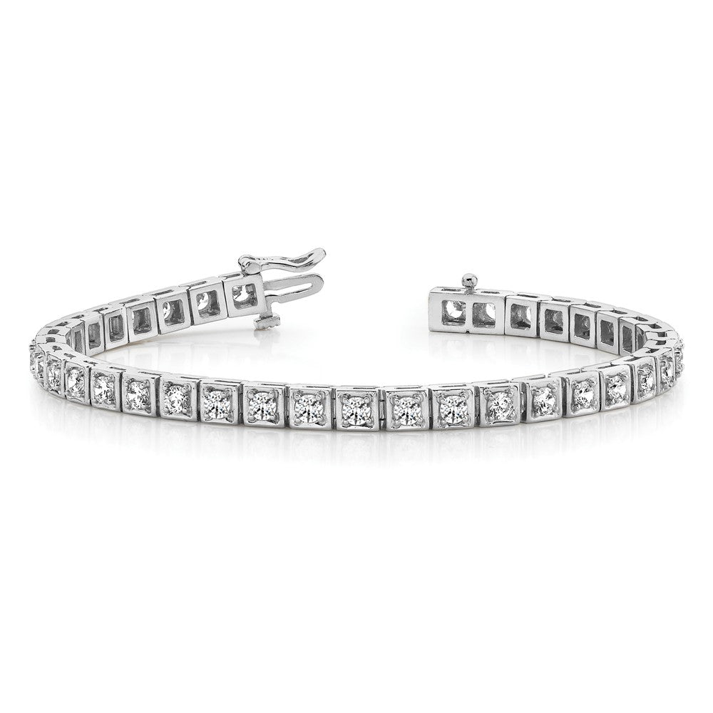 14k White Gold AAA Diamond Tennis Bracelet