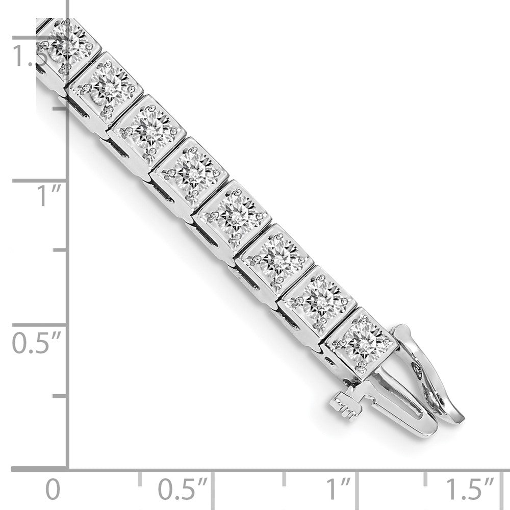 14k White Gold A Diamond Tennis Bracelet