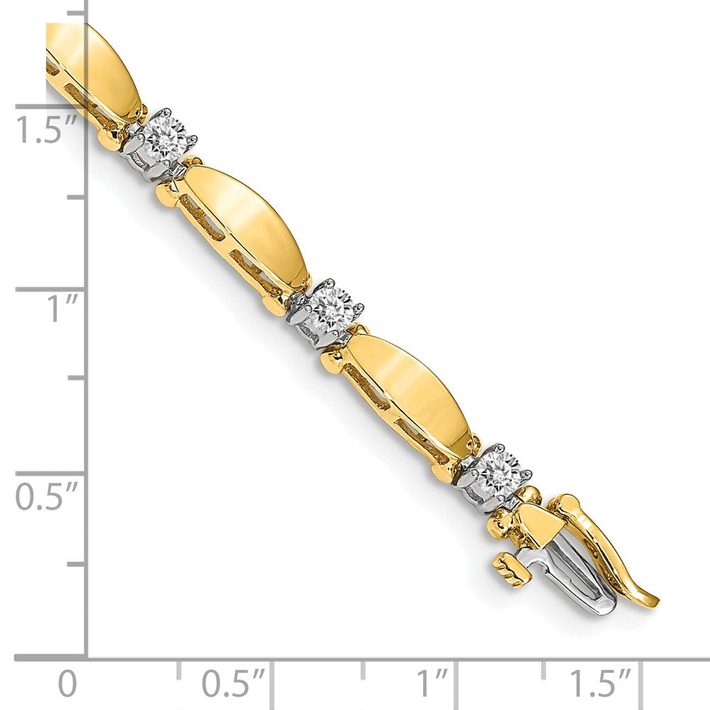 14k Two-tone VS Diamond Tennis Bracelet
